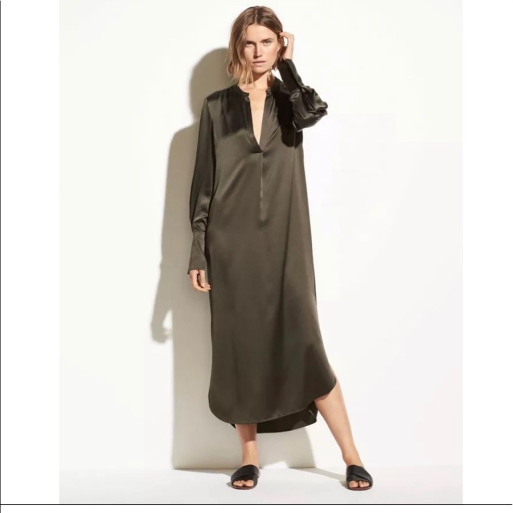 ISO (In Search of/DON’T PURCHASE) Vince Silk Band Collar Dress, size 6 or above